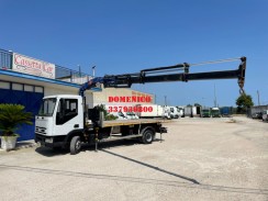 IVECO EUROCARGO 100E15 CASSONE FISSO E GRU PM SERIE 8 usato Autocarro Mercedes 312D, piattaforma  foto 10