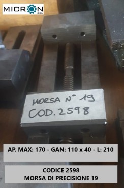 CODICE 2598 - MORSA DI PRECISIONE 19 usato Pressa piegatrice Gecko 2000x60 immagine Piegatrici usati in vendita