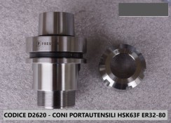 CODICE D2620 - CONI PORTAUTENSILI HSK63F ER32-80  usato Attrezzatura riciclaggio cavi elettrici foto 10